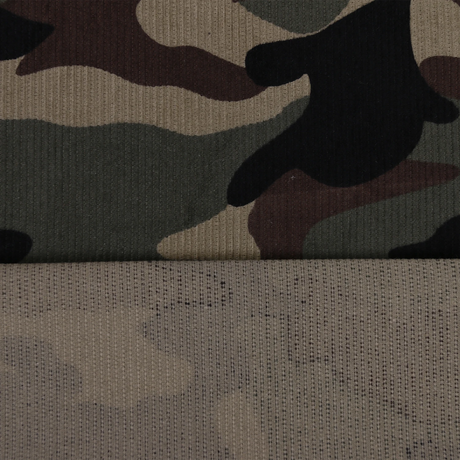 Corduroy cotton woven dyed camouflage printed fabric