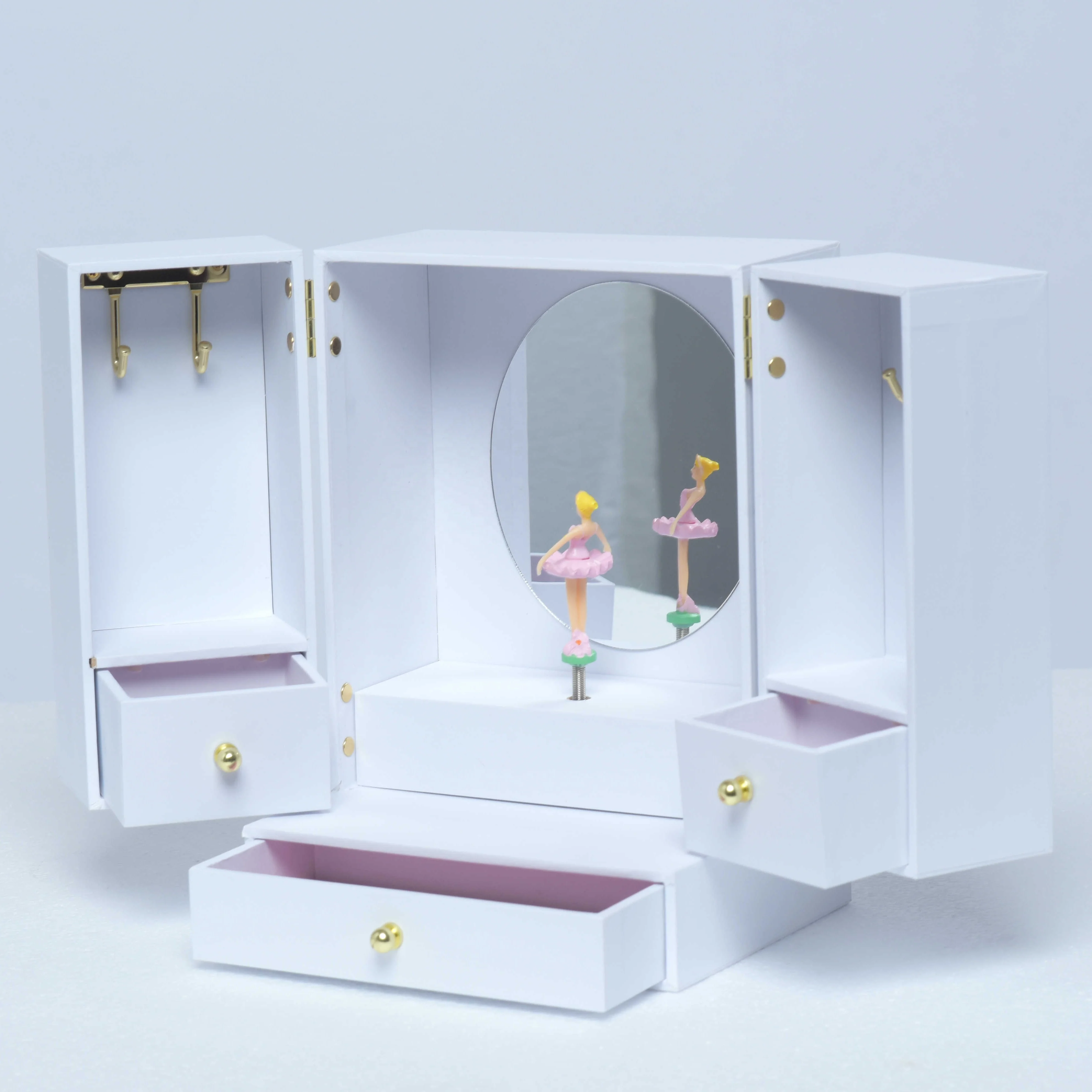 Ever Bright Factory Custom Wood Double Door Ballerina Jewelry Music Box Dancing Ballet Unicorn Large Music Box For Birthday Gift