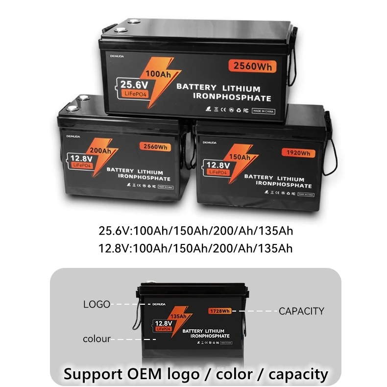 Аккумуляторная батарея 12 В Lifepo4 200Ah 24V 100Ah 150Ah 300Ah литий-ионные батареи с Bms для солнечной системы