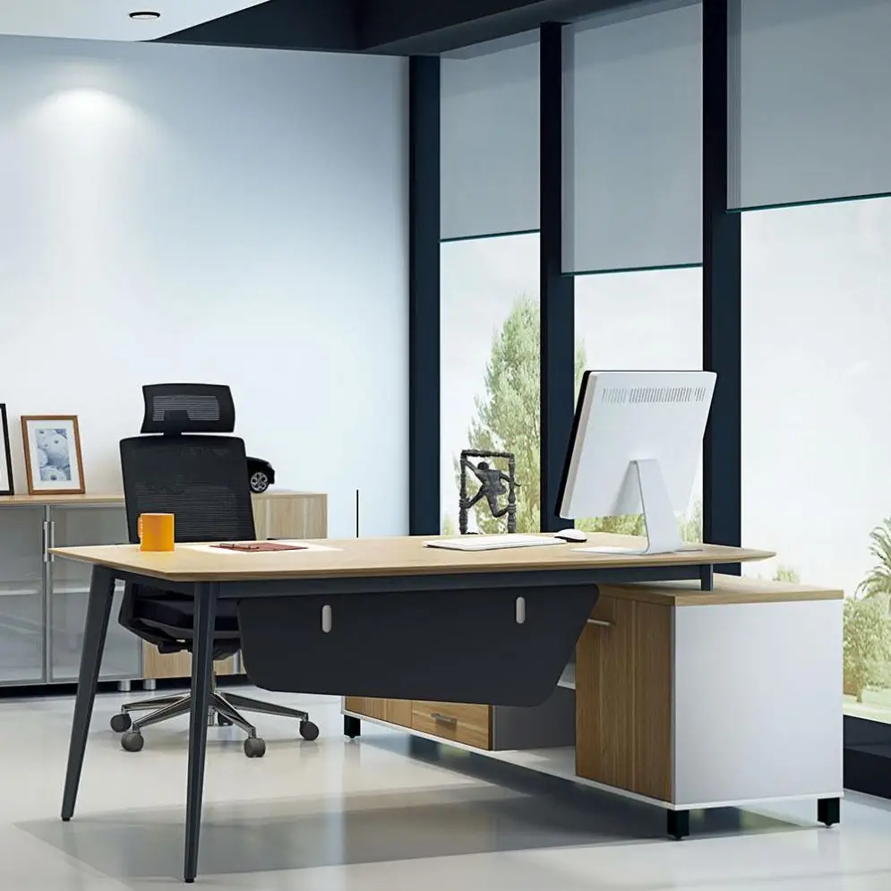 Environment Eargonomic Automatic Working Table For Home Office With Shelf