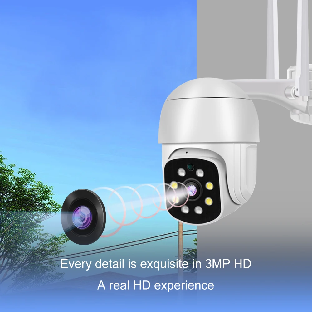 Wifi IP PTZ Camera Mini Smart Home 360 Auto Tracking Wifi Cameras Outdoor Speed Dome Video Surveillance Cam