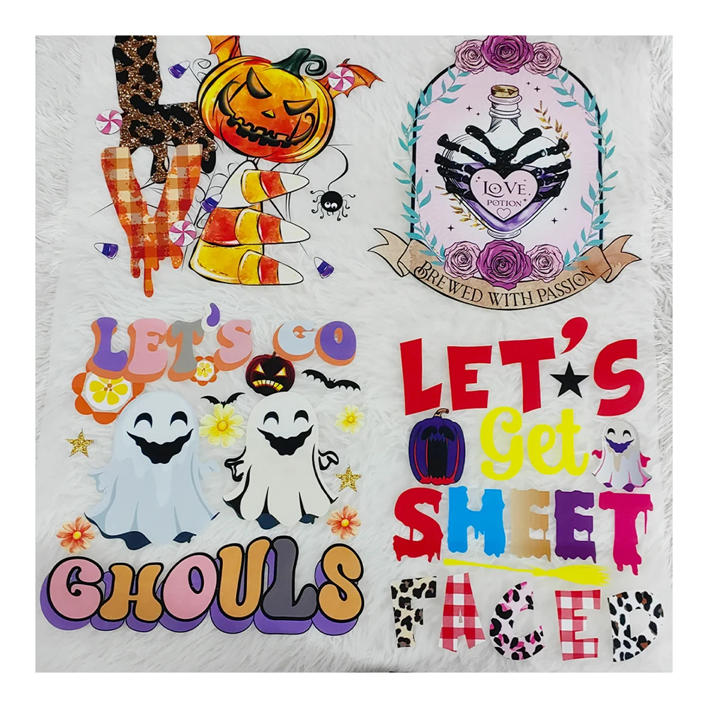 2024 Custom Halloween theme  Digital printing transfers dtf transfers heat transfer printing for t shirts
