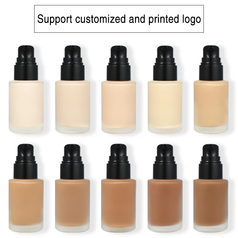 Mineral Liquid Foundation Dark Skin Own Logo Private Label Liquid Foundation Makeup OEM Liquid Foundation
