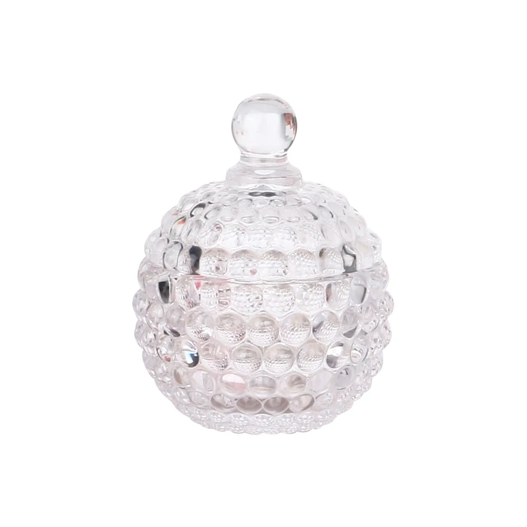 Прозрачная стеклянная банка для свечей Hobnail серии Hobnail, 8 унций, с купольной крышкой и золотым ободом, пустая для изготовления свечей