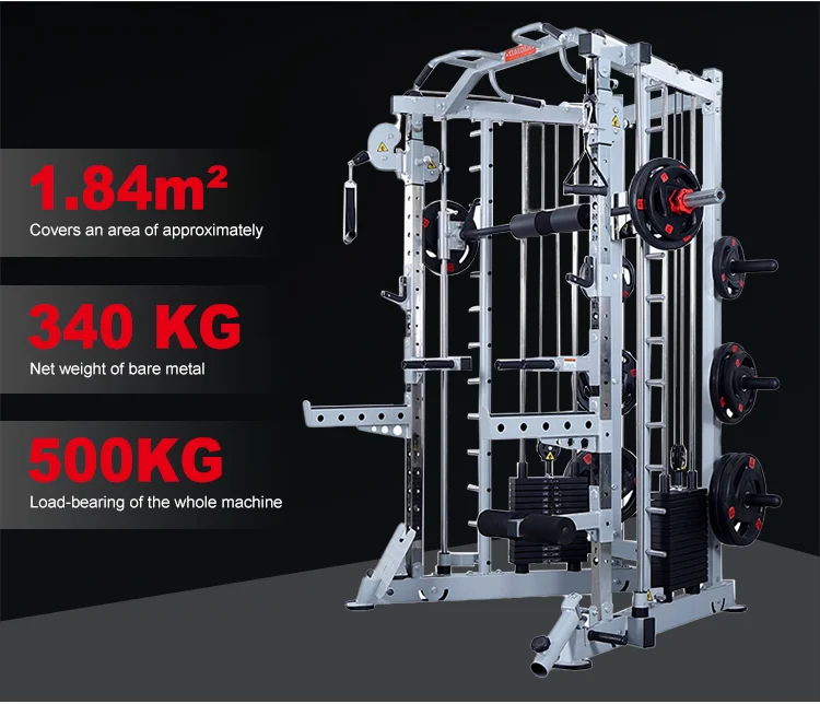 Gym Fitness Equipment Multi Functional Trainer Cable Machine All In One Smith Machine Station Half Cage Power Rack