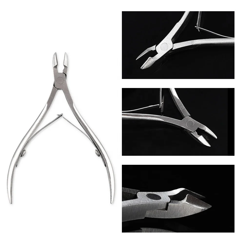 High Quality double-end nail cuticle fork remover manicure pedicure tool stainless steel cuticle cutters clipper scissors dead skin sample