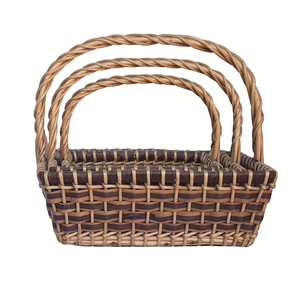 Hot Sale Willow Flower Wicker Baskets And Boxes For Large Easter Decorative Gift Storage Baskets