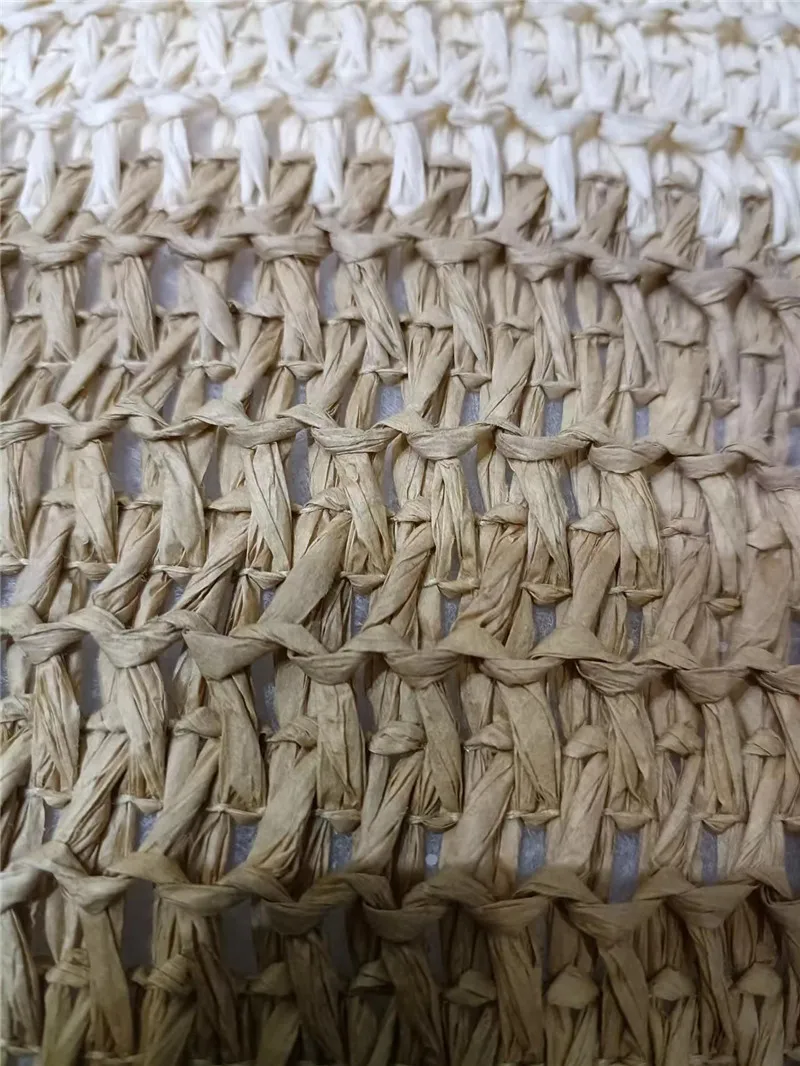 Woven Raffia fabric recycled fabric 100%paper raffia yarn type woven crochet fabric for upholstery
