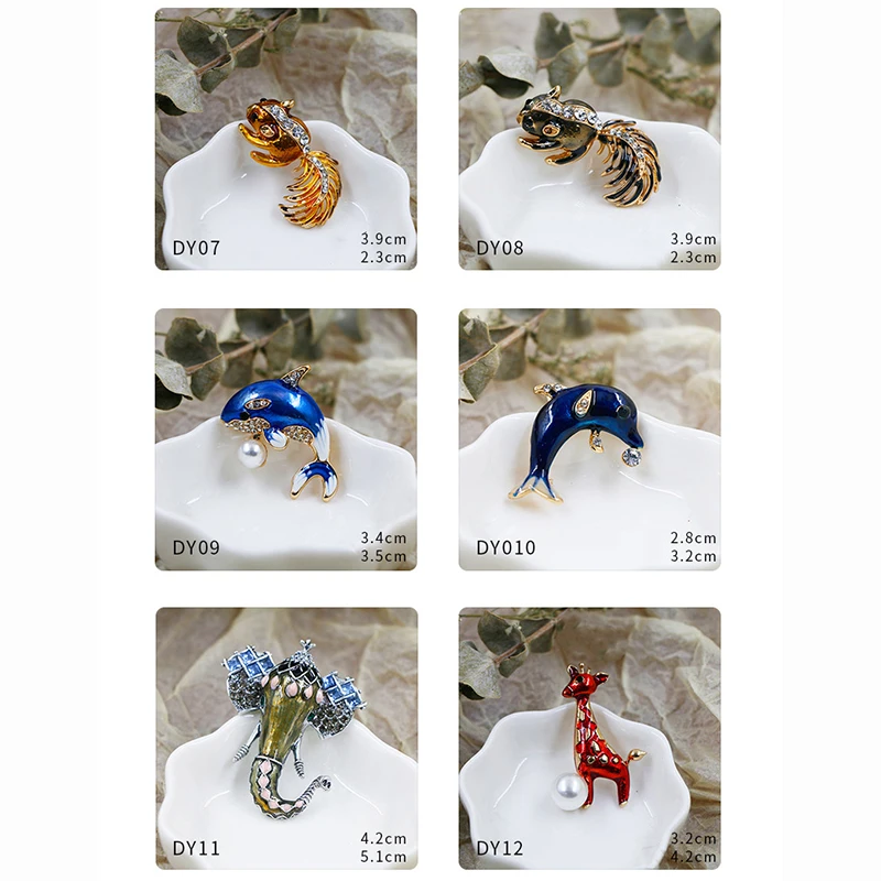 fashion cute lovely animal personality brooch pins garment decorative statement flower bird owl fish bird drip oil lapel pins