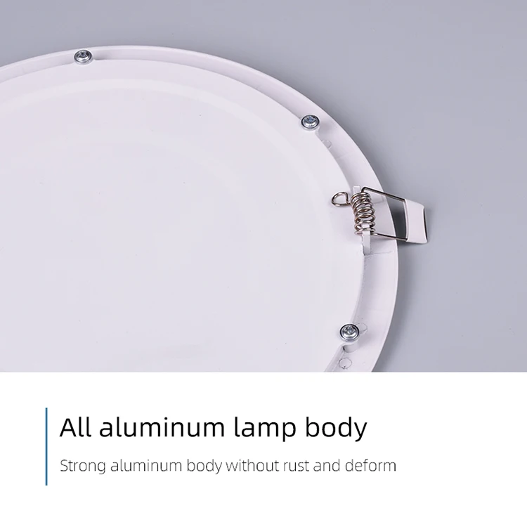 Recessed Round Led Manufactures 3w 6w 9w 12w 15w 18w 24w Luminous White Acrylic Body Lamp Warm Office Led Panel Light