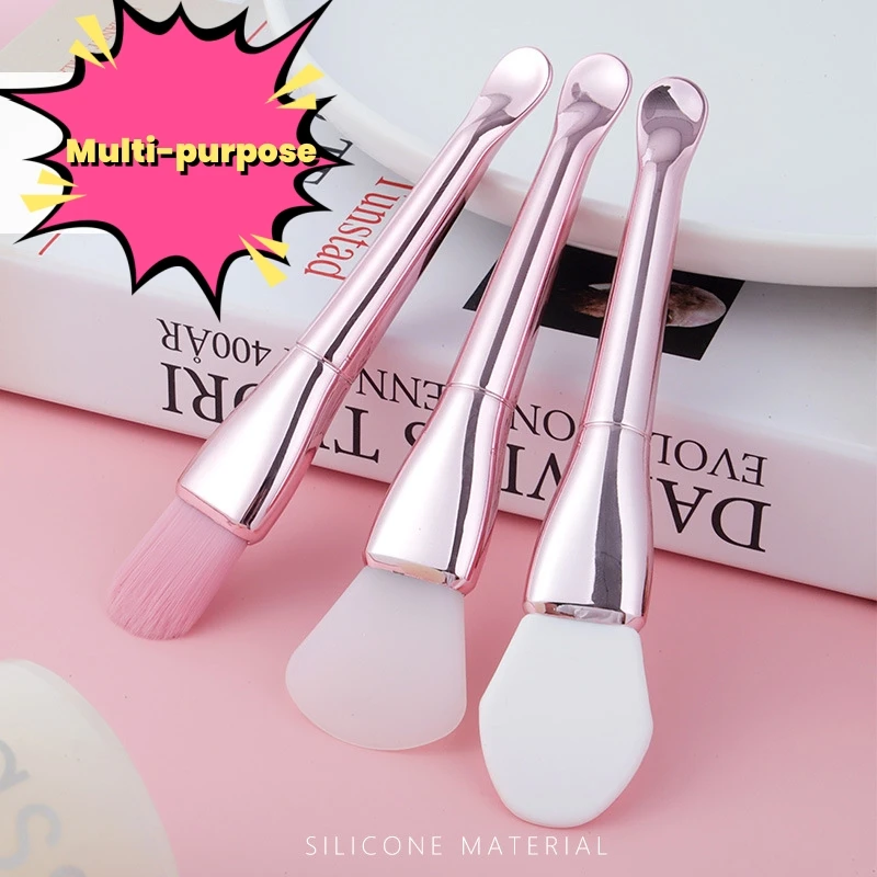 Multifunctional Double Head Face Masking Brush Silicone Mask Brush Face Masking Brush With Spatula Spoon