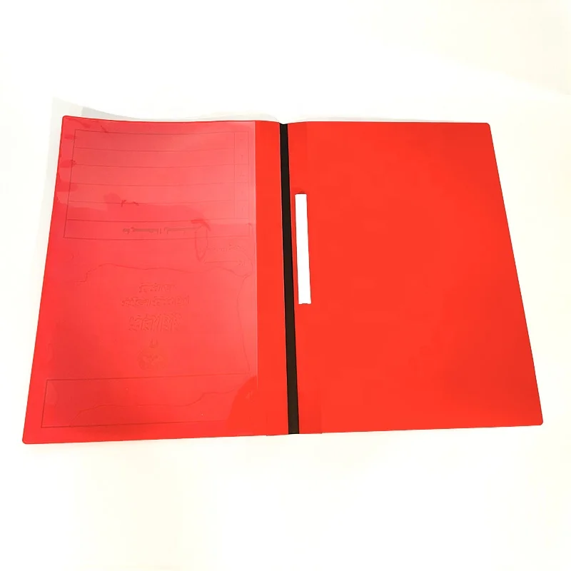 Customized size PP pocket file folder plastic pp clip folder pp slide bar file folder with cheap price