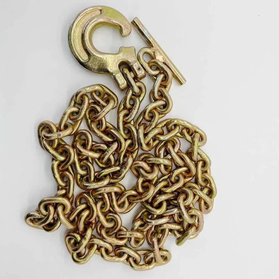 
G80 yellow zinc chromated chain with clevis forest hook 