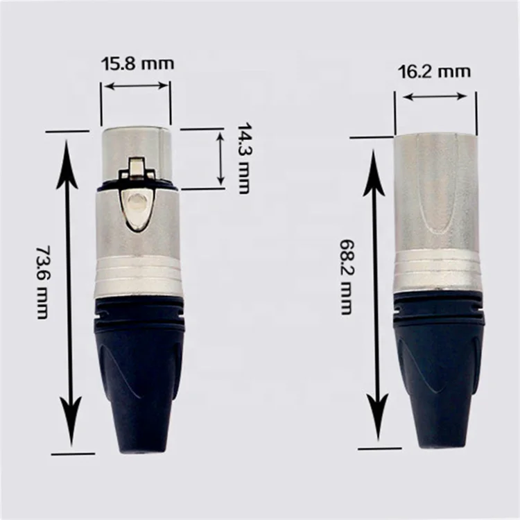 XLR Connector 3 Pin Cable Oem Support Male Female Hdmi Connector Dynamic 2000 Female Connector Housing 12 Pin 2 Row UT-XLR3