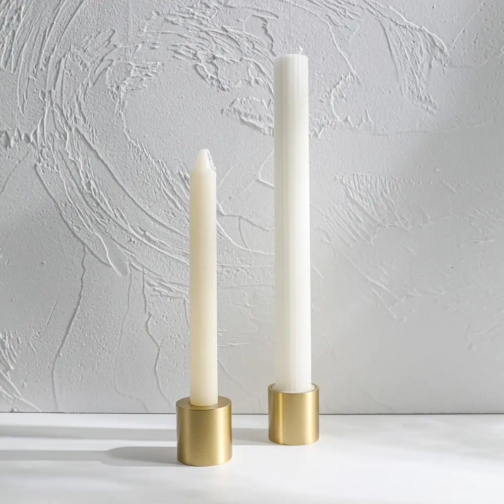 MAXERY Solid Brass Candle Holder, Pillar & Taper Candle Two-headed Candlestick holder for Wedding Home Table Centerpieces