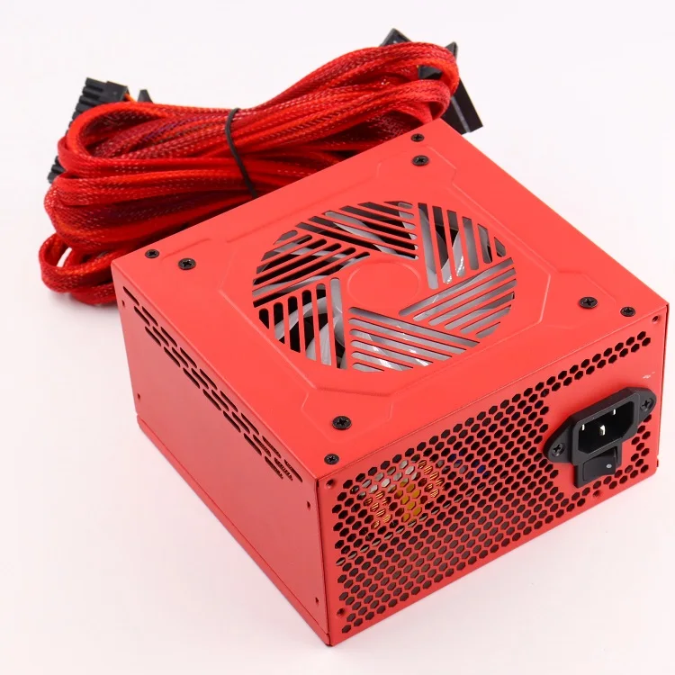 RED POWER SUPPLY 12CM RGB FAN 500W ATX Power Supply For desktop computer