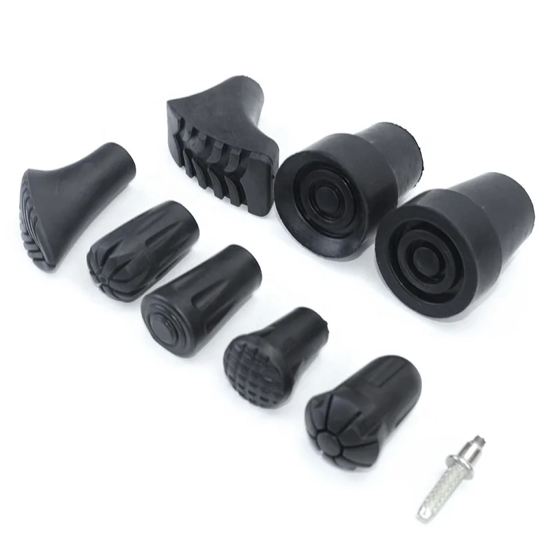 Pole Feet Shock Crutch Pad Pole Accessories Cane Tips Walking Stick Rubber Ferrule Stick Crutch Ferrules Rubber Walking Stick