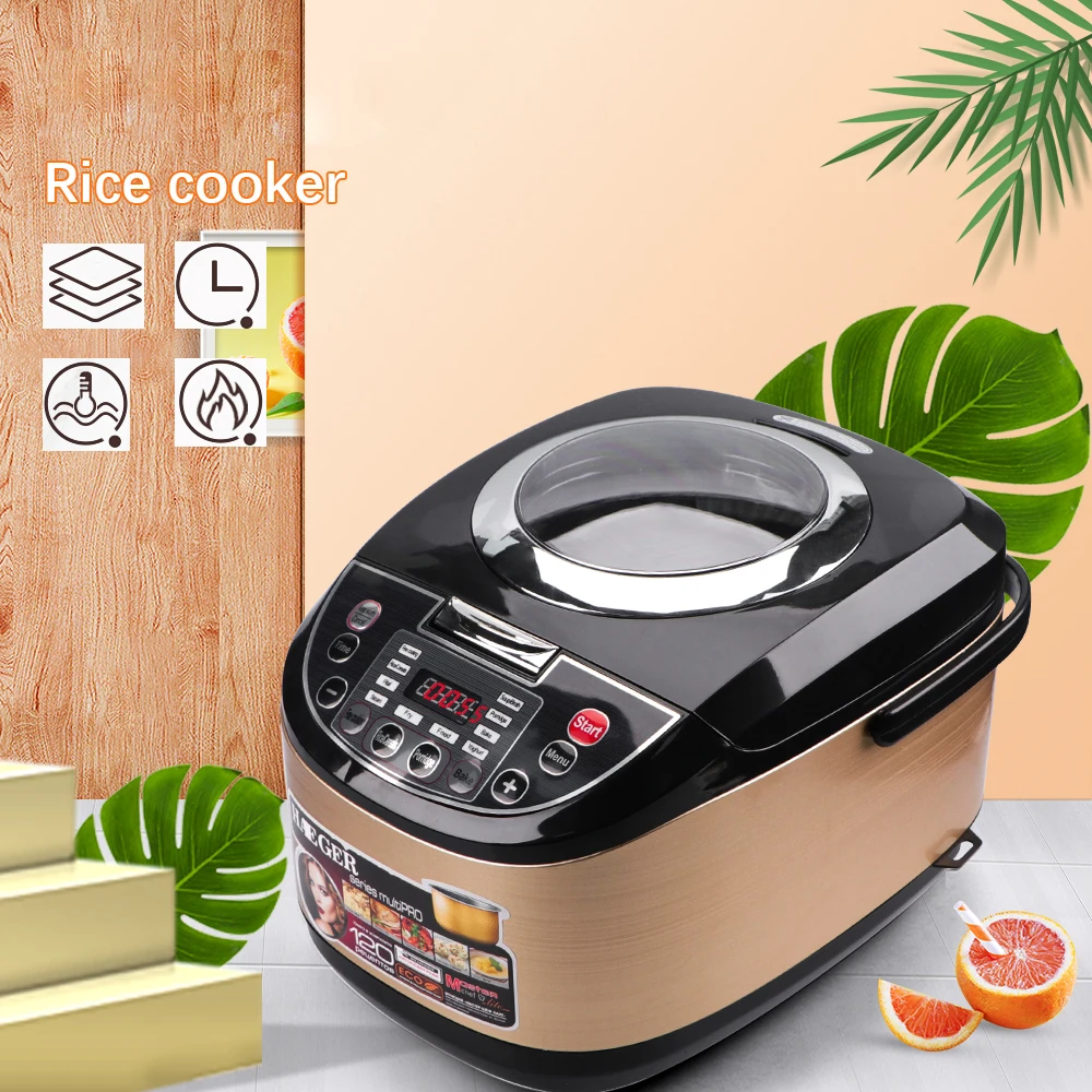 Intelligent visual rice cooker household non stick pot 5L reservation timing multifunctional fryer  dual-use