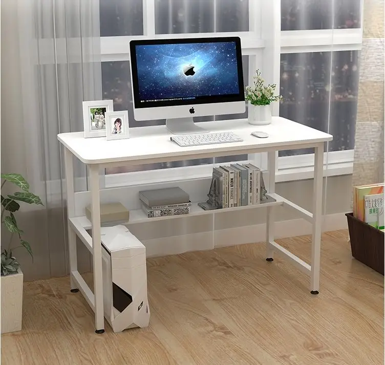 Computer Desk Desktop Home Double Steel Wooden
