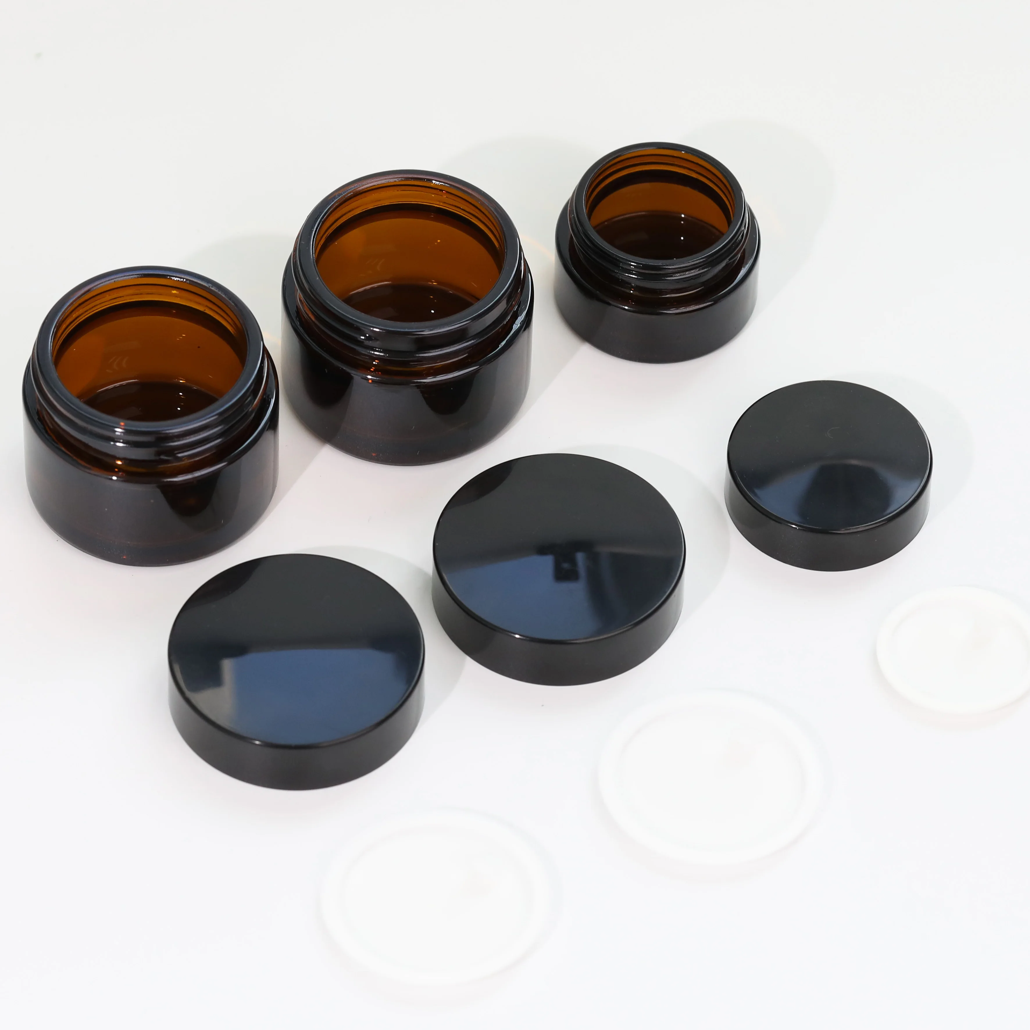 5g 10g 30g Skin Care Eye Body Hair Luxury Amber Clear Bamboo Lid Cream Jar Cosmetic Emtpy Cream Jar, Face Cream Jar