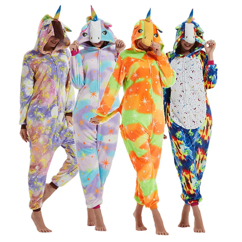 rahat Samimi Kukuletali hayvan pazen winter tek boynuzlu at karikatur sirin Guzel cocuk Parti pijama gecelik tulumlar