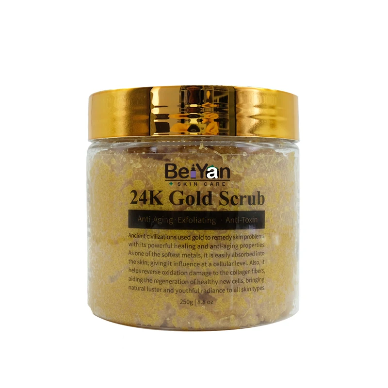 Amazon Top Seller Magical 24k Gold Scrub 8.8oz for Men Women Bath to Exfoliating Anti-aging Anti Wrinkle Whitening Brightening