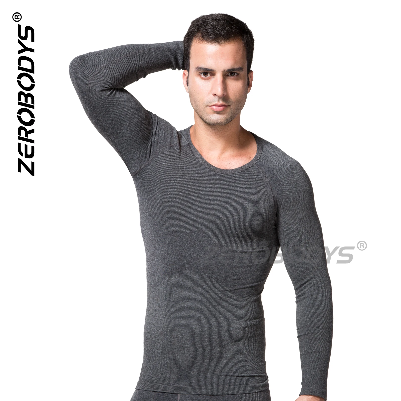 MeiSu T067 Thermal Underwear Seamless HEATMAX Compression Super Body Trainer Corsets Tight Long-Sleeves Heat Underwear for Man