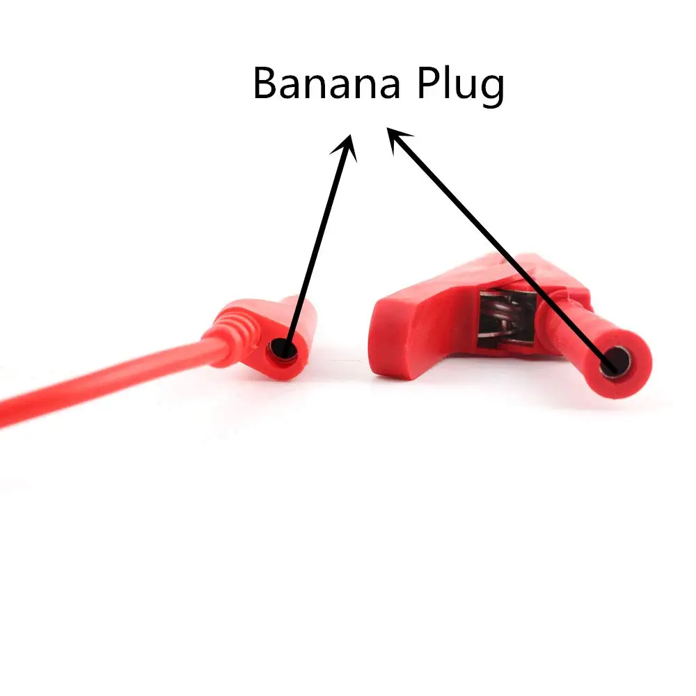 Eiechip Banana Plug Alligator Clips Electrical with Wires Test Cable Double-Ended Clips Alligator Clips Insulat Black&red 2Piec