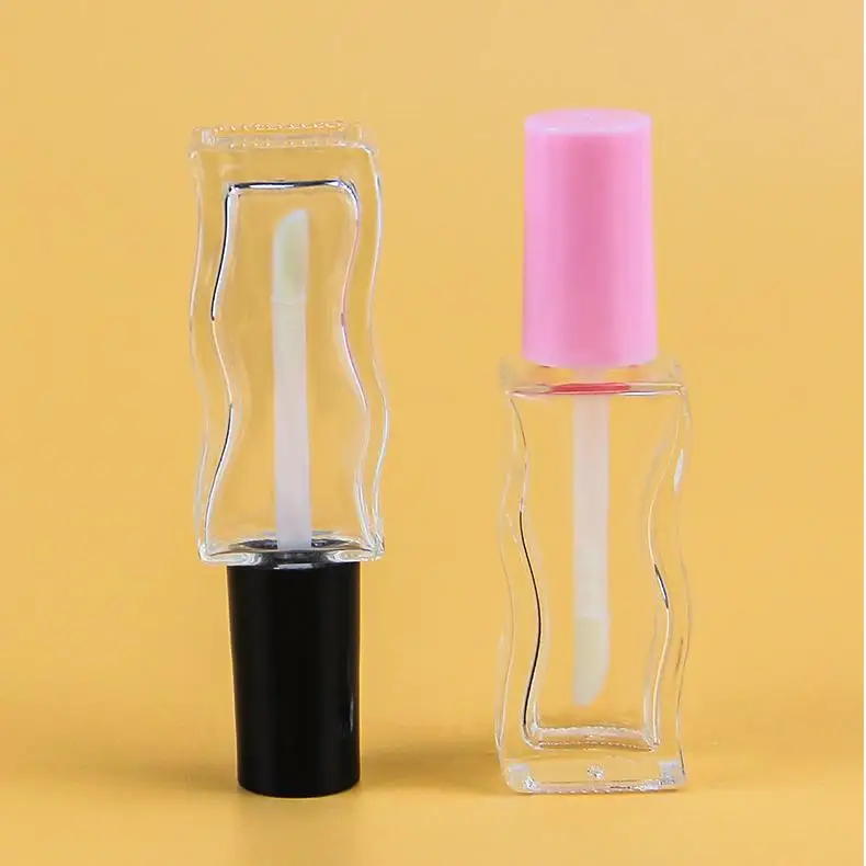 New Style Unique Wave 10ml Black Pink Lid liquid Container Concealer Lip Oil Tubes Empty Bottle for Nail Polish