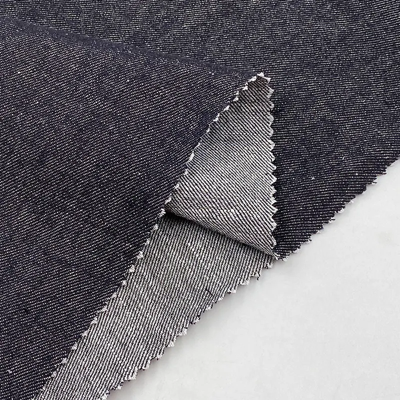 Textile man women dress clothing woven textured twill weave denim style material mix blend 55% hemp 45% cotton fabric