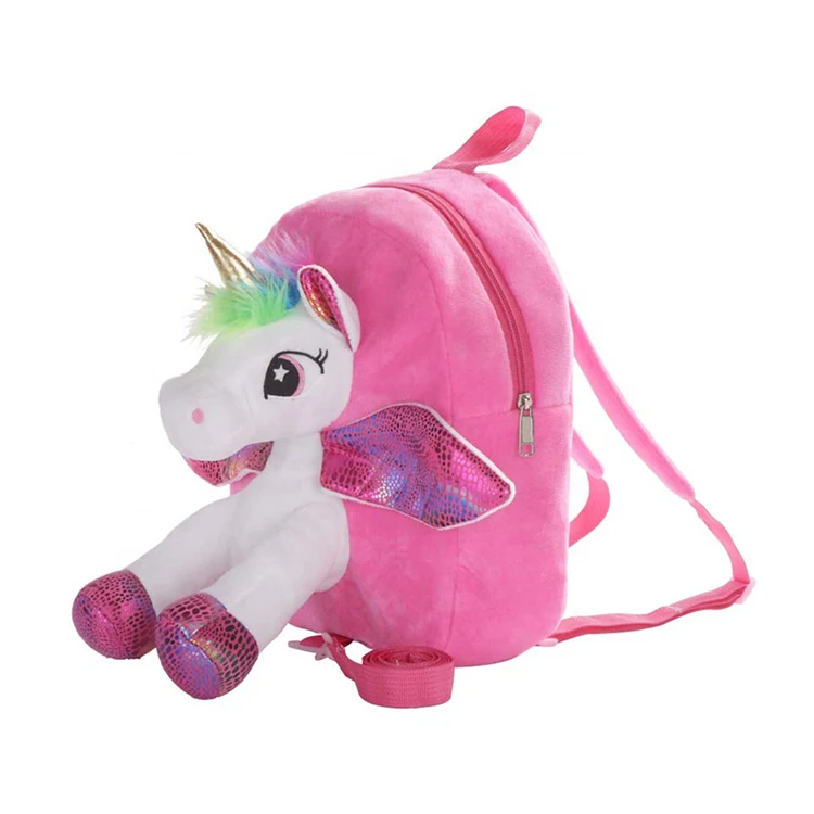 Hot Sale 3D Cute Stuffed Animal Backpack Children Bags Plush Backpack Unicorn
