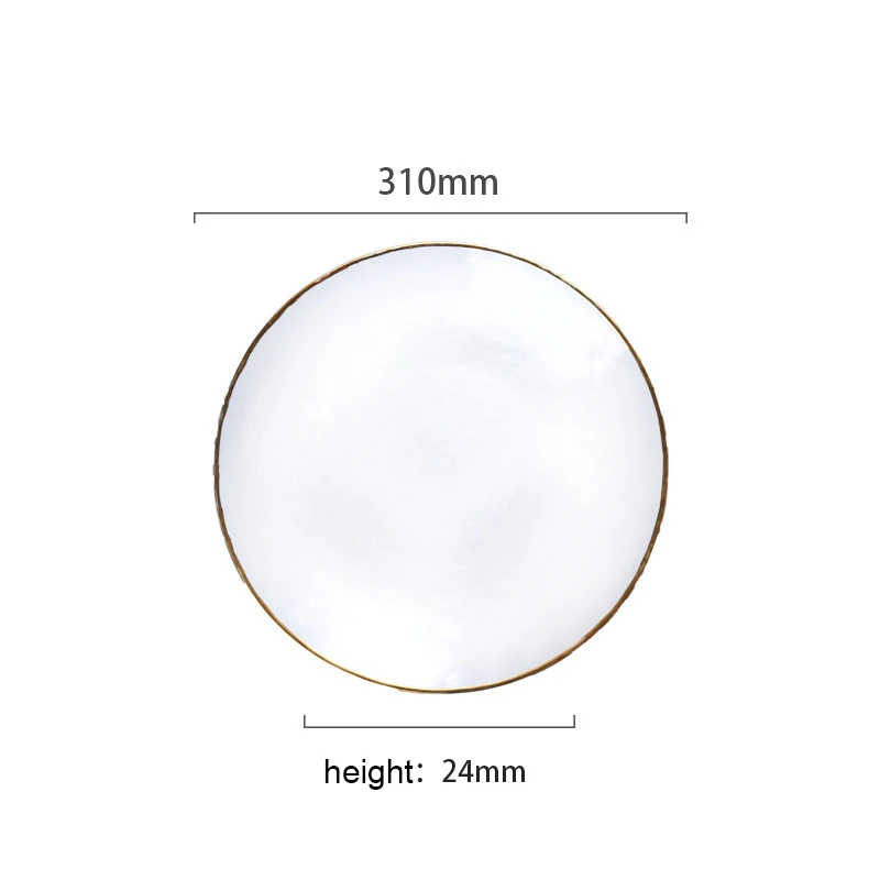 Wholesale Luxury 6 8 10 12 Inch Gold Rim Bowl Crystal Glass Charger Plates Set for Hotel Wedding