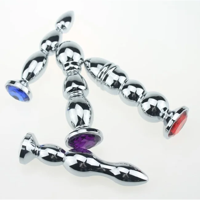 Metal long masturbation sex toys for men and women anal plug set