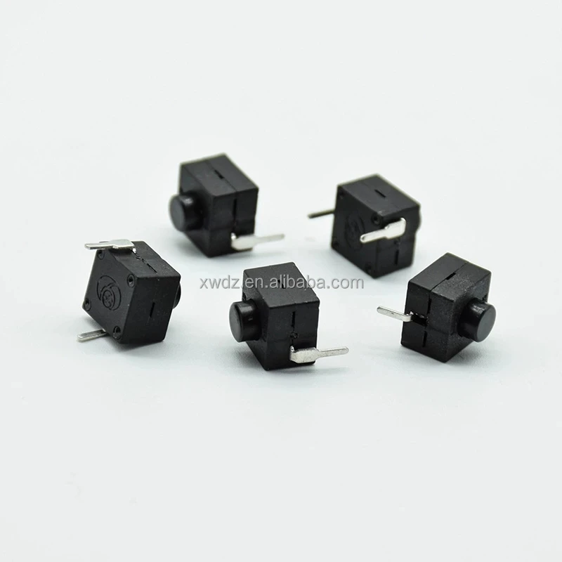 red/black Small micro self locking switch 8*8*8.4 wit 2 feet with lock light touch switch button switch L068-A DC30V1A