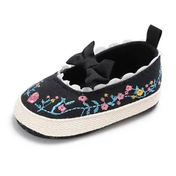 High quality Fashion Infant Designer Floral Baby Girls Bow New Born Shoes