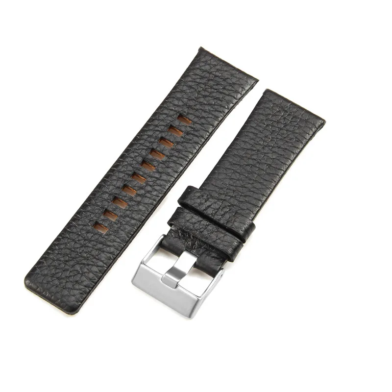 Luxury 22mm 24mm 26mm 28mm 30mm 32mm white leather watchband wide genuine leather watch strap for dz watch