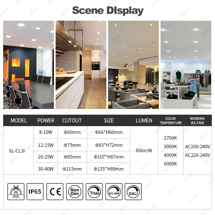 Waterproof IP65 Spotlight Showroom Home Living Room Bedroom Office Aluminum 8w 10w 20w 30w 40w COB Spot Light LED Downlights