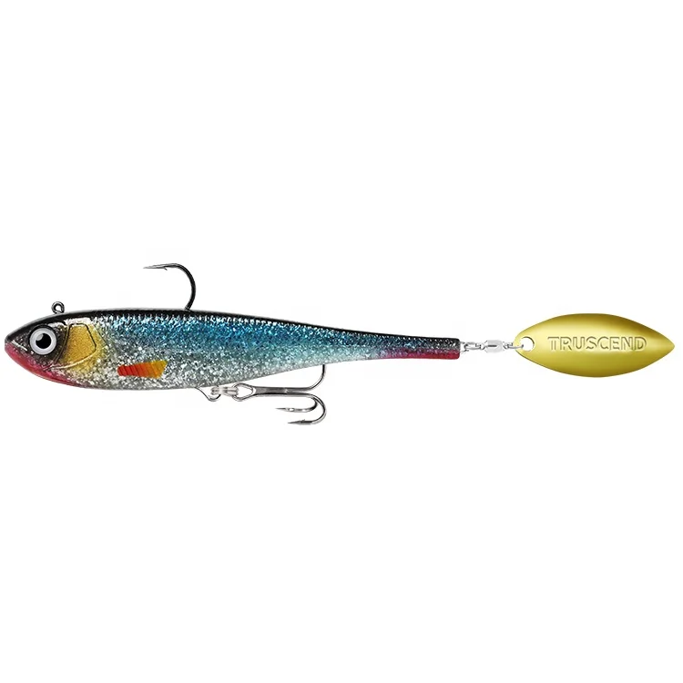Truscend Custom Big Spinner Tail  Soft Plastic Swimbait Lures Spinnerbait sinking fishing lures saltwater for Wholesale