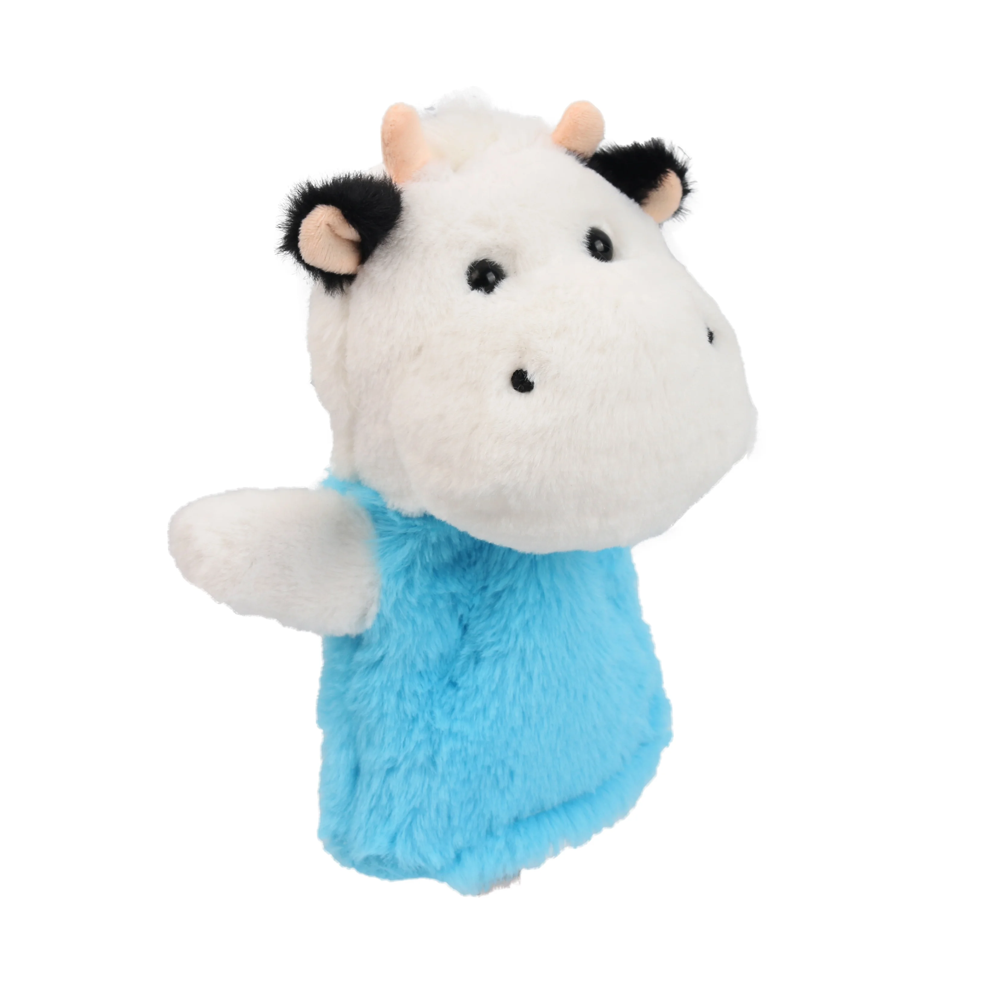 plush hand puppet stuffed cow kids toys