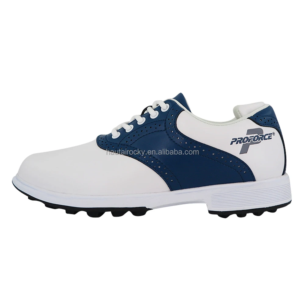 Breathable waterproof customized OEM rubber sole classic mens golf shoes manufacturer