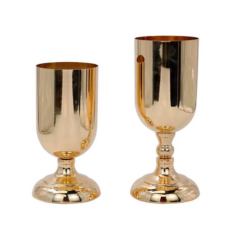 Wholesale Tall Dining Table Flower Vase hammered Metal Golden Flower Vase Wedding Decoration Centerpiece For Reception
