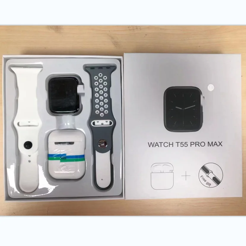 Умные часы 2 в 1 T55 pro max серии 7 Pro 4 наушники умные
