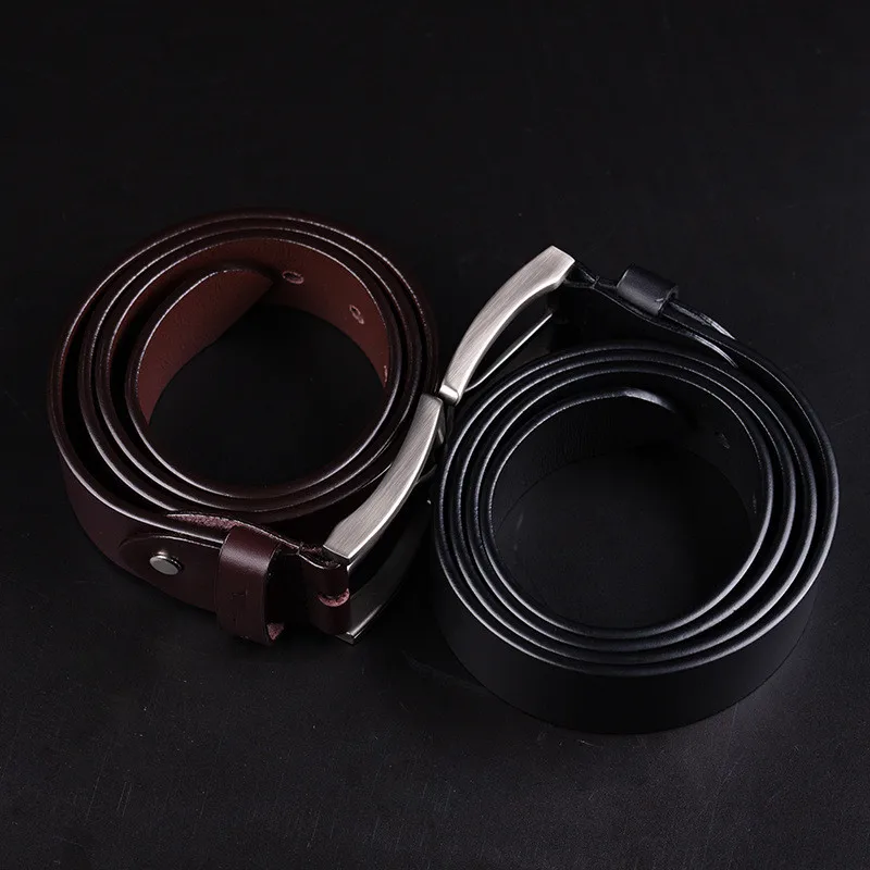 Genuine  Leather Belts  With Metal Buckle  Belts Leather Men