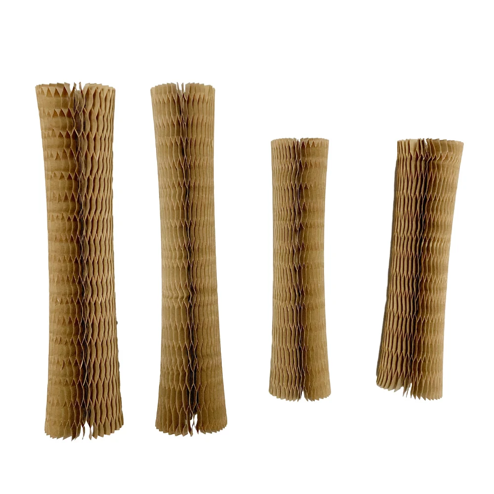 Kraft Brown Express Packaging Honeycomb Paper Sleeve Cushioned Mesh Paper Tube Paper for Shipping Protection