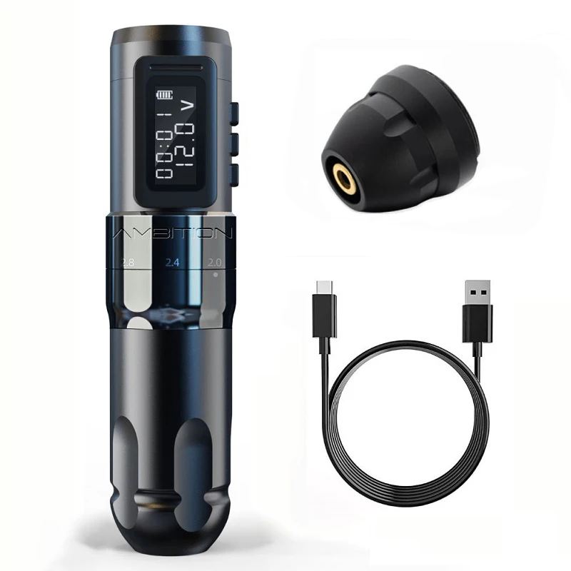 Cartridge Battery Coreless Motor 2.2-4.2mm Adjustable Stroke Wireless Tattoo Pen Machine