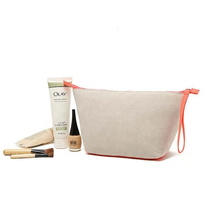 Custom Designed Rpet Material Blank Canvas Zipper Make Up Cosmetic Bags or Pouches