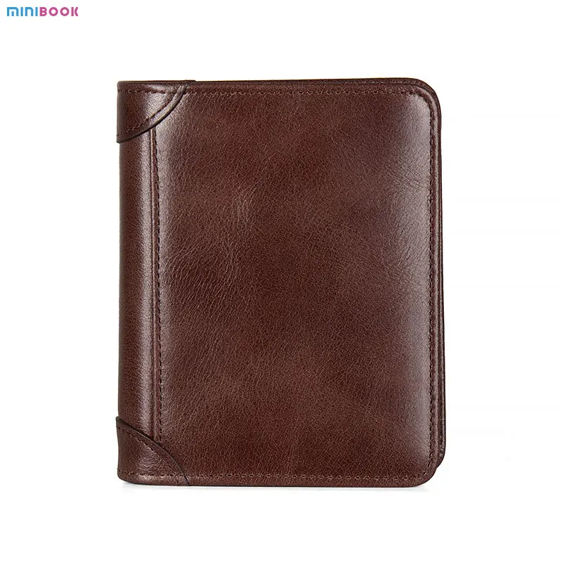 Hot Sale Designer Wallet Men Genuine Leather Oiled Short Biford Purse Slim Card Holder Cowhide Wallet Vintage Style Pouch