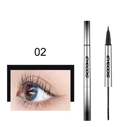 Two In One  Private Label Waterproof Long Lasting ,Matte Liquid Eyeliner not easy to agglomerate Fiber Curling Mascara