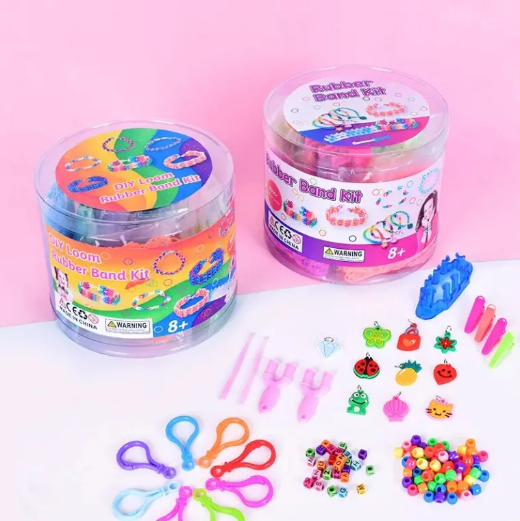Wholesale 6000+ Rubber Weave Bracelet Starter 13 Colors Loom Bands Kit for DIY Making Craft Girl Gift for Kids
