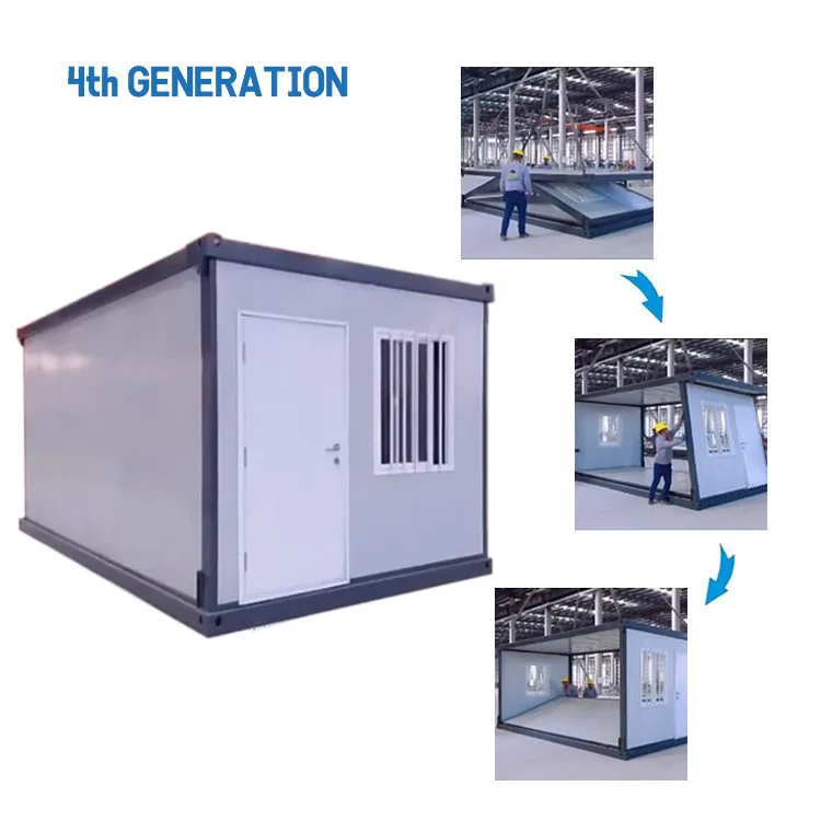 WinFair Foldable Shop Office Steel Fabricated Homes Modern Fold Out Folding Prefab Container Houses